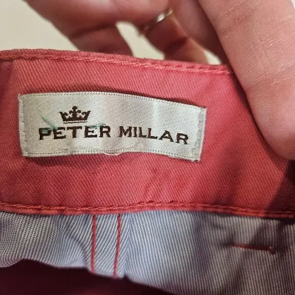 Peter Millar Twill 5-Pocket Soft Touch Ms18B47 Size 38 Pink/Coral - Picture 5 of 8